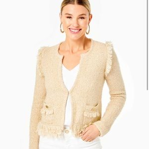 Lilly Pulitzer gold Simora cardigan. NWT.